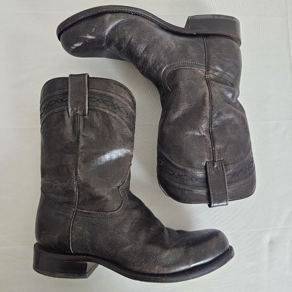 Corral Men’s Cowboy Boots Size 10 Chocolate Brown Leather Round Toe Western - Picture 4 of 15